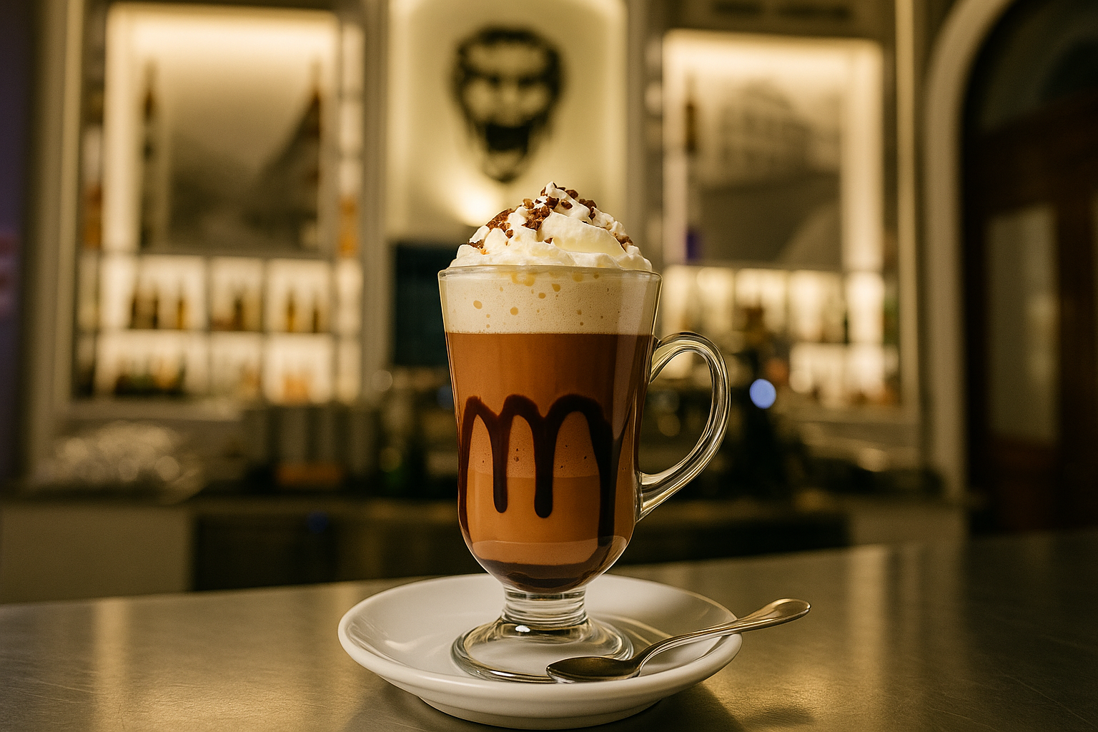 Coffee With Chocolate Sauce